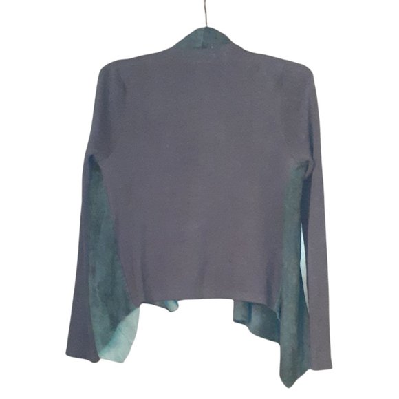 RAG & BONE OPEN COMBINATION CARDIGAN WITH LAMBS SUEDE FRONT PANELS SIZE XS - Picture 5 of 9